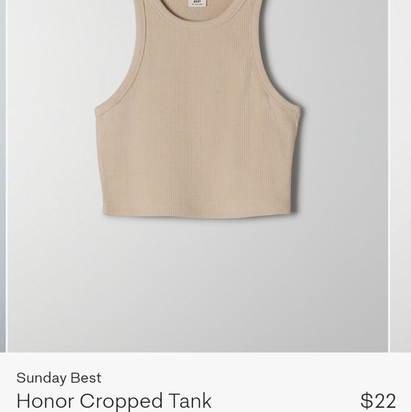 Aritzia - Sunday Best Honor Cropped Tank - Brand New - Picture 10 of 10
